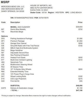 2023 Mercedes-Benz GLB 250 Base