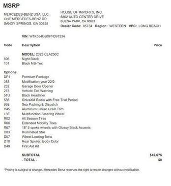 Night Black 2023 Mercedes-Benz CLA 250 Base