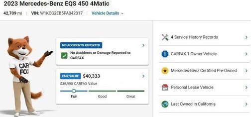 Obsidian Black Metallic 2023 Mercedes-Benz EQS 450 4MATIC