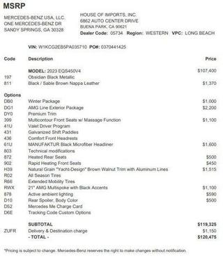 Obsidian Black Metallic 2023 Mercedes-Benz EQS 450 4MATIC