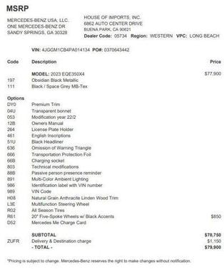 2023 Mercedes-Benz EQE 350 4MATIC