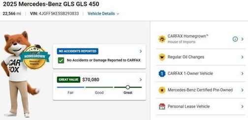 Black 2025 Mercedes-Benz GLS 450 4MATIC