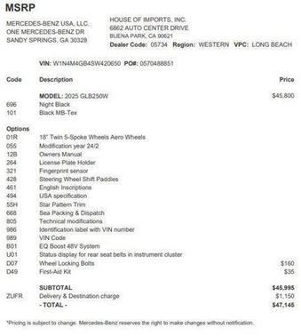 2025 Mercedes-Benz GLB 250 Base