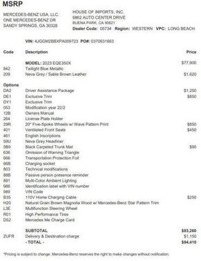 2023 Mercedes-Benz EQE 350+ Base
