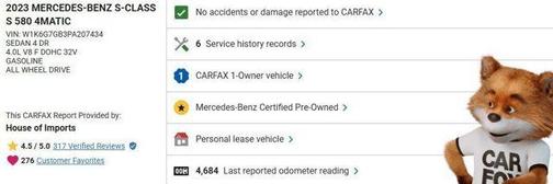 2023 Mercedes-Benz S-Class S 580 4MATIC