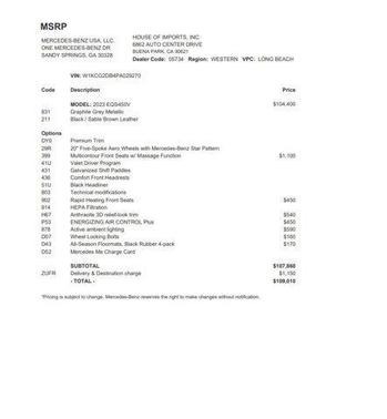 2023 Mercedes-Benz EQS 450 4MATIC