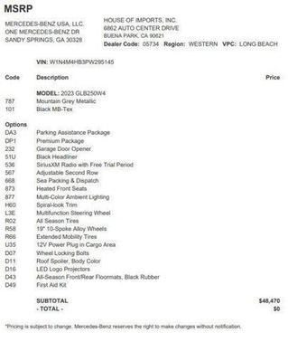 Mountain Grey Metallic 2023 Mercedes-Benz GLB 250 4MATIC