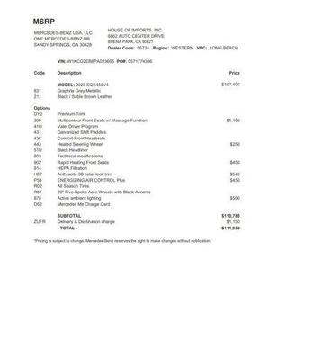2023 Mercedes-Benz EQS 450 4MATIC