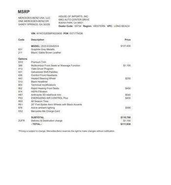 2023 Mercedes-Benz EQS 450 4MATIC