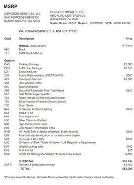 2023 Mercedes-Benz C-Class C 300