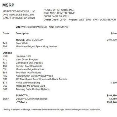 2023 Mercedes-Benz EQS 450 4MATIC