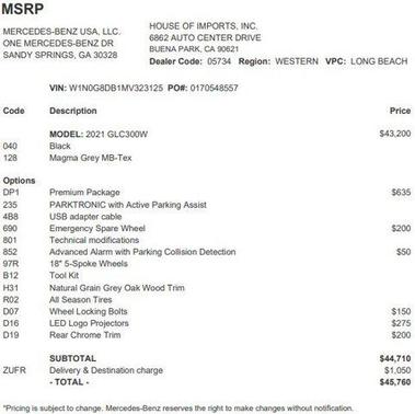 2021 Mercedes-Benz GLC 300 Base