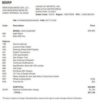 2025 Mercedes-Benz GLB 250 Base