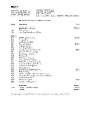 2023 Mercedes-Benz EQE 350+ Base