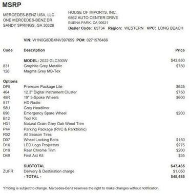 2022 Mercedes-Benz GLC 300 Base