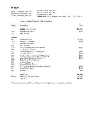 2023 Mercedes-Benz CLA 250 Base