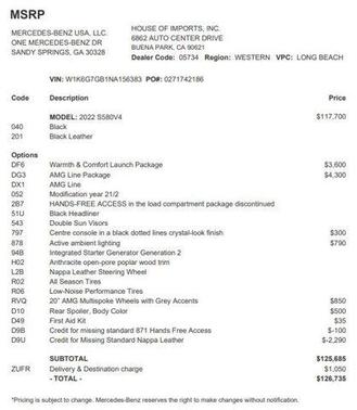 2022 Mercedes-Benz S-Class S 580 4MATIC