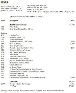 2023 Mercedes-Benz EQE 350+ Base
