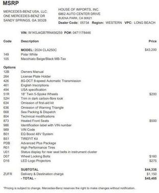 2024 Mercedes-Benz CLA 250 Base