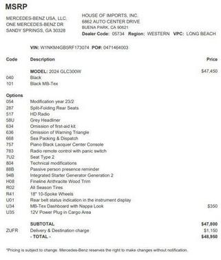 Black 2024 Mercedes-Benz GLC 300 Base