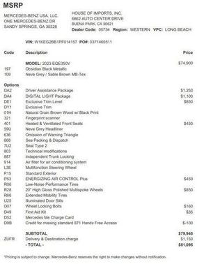 2023 Mercedes-Benz EQE 350+ Base
