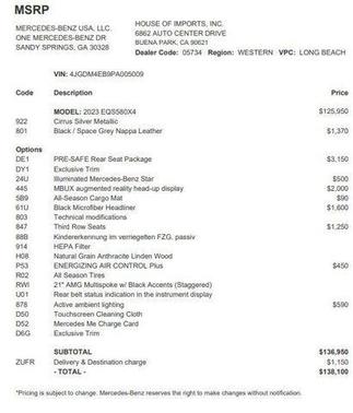 2023 Mercedes-Benz EQS 580 4MATIC