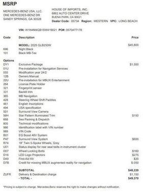 Night Black 2025 Mercedes-Benz GLB 250 Base