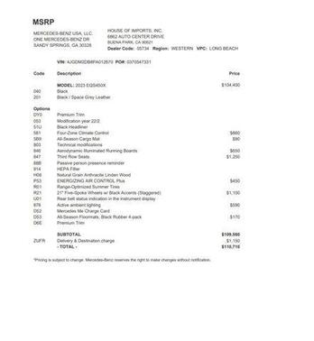 2023 Mercedes-Benz EQS 450 4MATIC