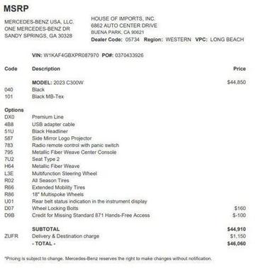 2023 Mercedes-Benz C-Class Sedan