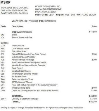 2023 Mercedes-Benz C-Class Sedan