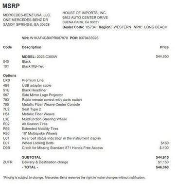 2023 Mercedes-Benz C-Class C 300