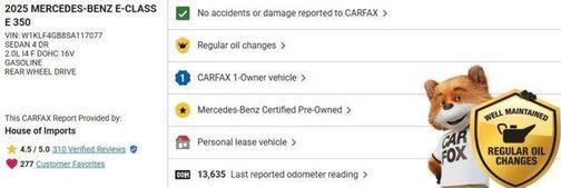 2025 Mercedes-Benz E-Class E 350