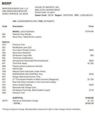 2023 Mercedes-Benz EQS 450 4MATIC