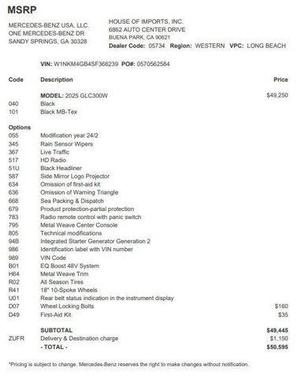 2025 Mercedes-Benz GLC 300 Base