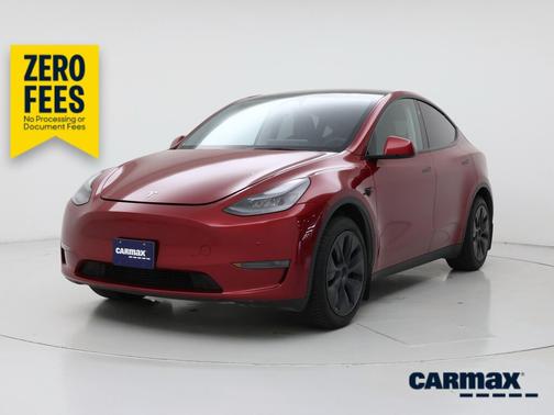 Red 2025 Tesla Model Y Long Range