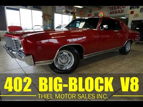 Maroon 1972 Chevrolet Monte Carlo Factory 402 Big-Block - Automatic - AC!
