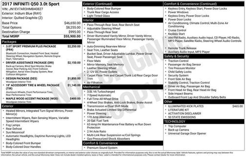 2017 INFINITI Q50 3.0t Sport