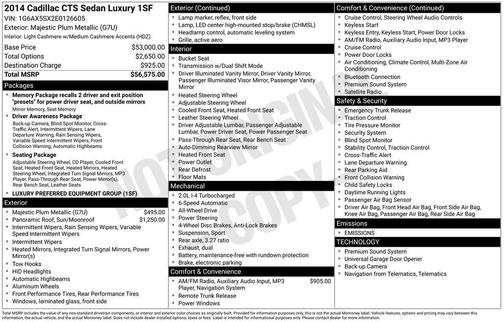2014 Cadillac CTS 2.0L Turbo Luxury