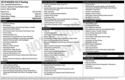 2018 Mazda CX-5 Touring