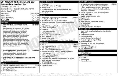 2019 RAM 1500 Big Horn