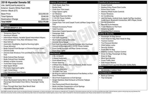 2018 Hyundai SONATA SE