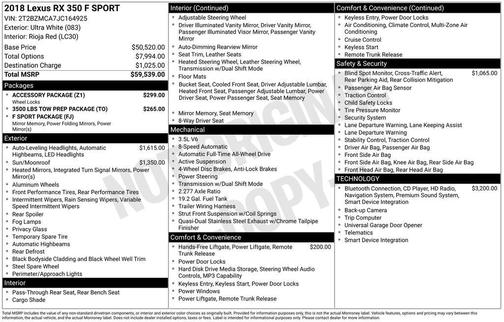2018 Lexus RX 350 F Sport