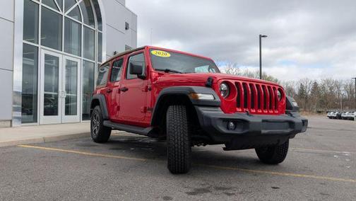 Firecracker Red Clearcoat 2020 Jeep Wrangler Unlimited Black and Tan 4x4