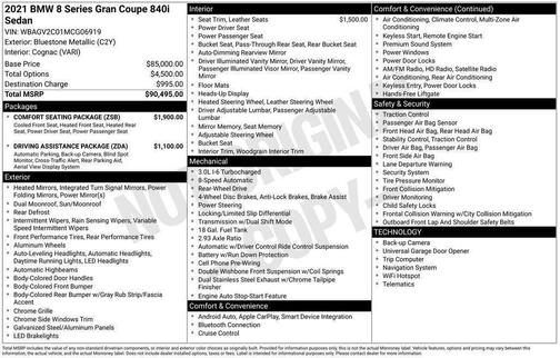 2021 BMW 840 Gran Coupe 840