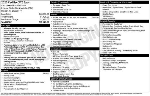 2025 Cadillac XT6 Sport AWD