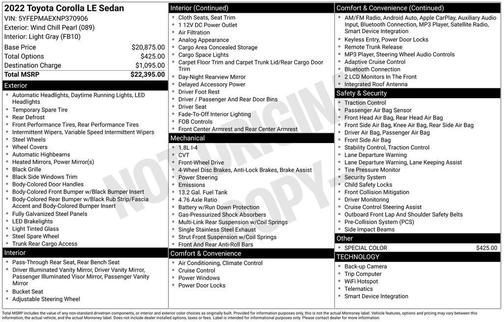 2022 Toyota Corolla LE