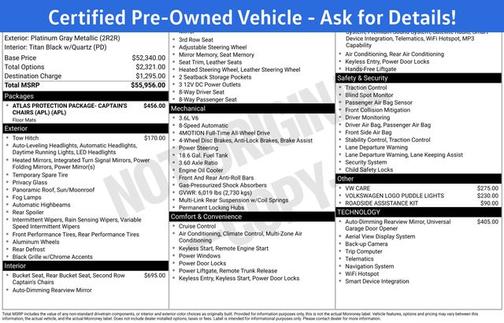 Platinum Gray Metallic 2023 Volkswagen Atlas 3.6 SEL Premium R-Line