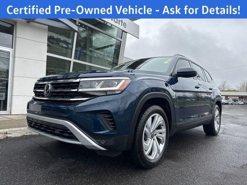 Tourmaline Blue Metallic 2021 Volkswagen Atlas 3.6 V6 SE w/ Technology