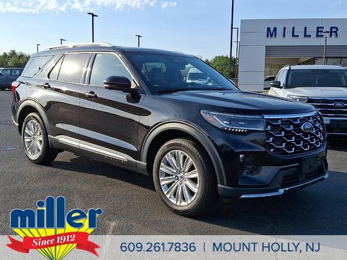 Agate Black Metallic 2025 Ford Explorer Platinum