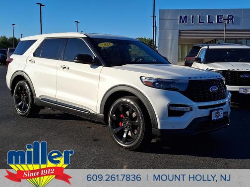 Star White Metallic Tri-Coat 2021 Ford Explorer ST